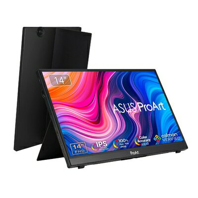 【中古】 ASUS ProArt PA148CTV モバイルモニター 14インチ/間無輝点交換保証/10点タッチパネル/IPS/フルHD 1920x1080/USB-C/100% sRGB/100% Rec. 709/ΔE<2/Calman Verified/国内正規品