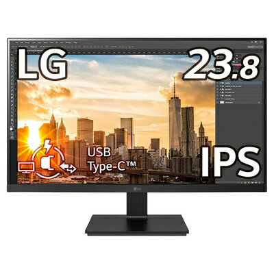 【中古】 LG フレームレス モニター ディスプレイ 24BL650C-B 23.8インチ/フルHD/IPS 非光沢/USB Type-C,HDMI,DP/ピボット,高さ調節,スイベル/スピーカー内蔵/フリッカーセーフ、ブルーライト低減/安心・無輝点保証