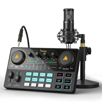 【中古】 MAONO オーディオミキサー オーディオインターフェース Mixer ポッドキャストステレオミキサー pa & ステージ機器用 ミキサー 3.5mm...