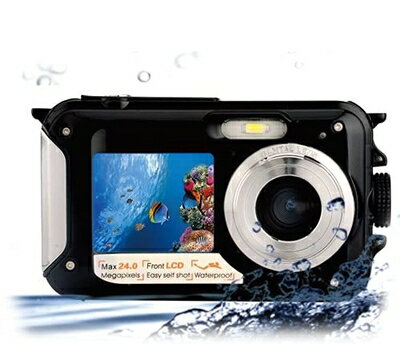 【中古】 ジョワイユ joyeux 24 MEGA CMOS800万画素デジタルカメラ 防水 JOY-24MGDUAL-BK