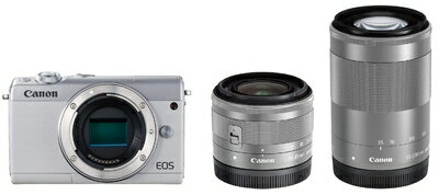 【中古】 Canon ミラーレス一眼カメラ EOS M100 ダブルズームキット ホワイト EOSM100WH-WZK