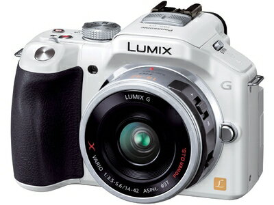 【中古】 パナソニック(Panasonic) ミラーレス一眼カメラ ルミックス G5 レンズキット 電動ズームレンズ付属 シェルホワイト DMC-G5X-W