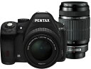 【中古】 RICOH デジタル一眼レフ PENTAX K-50 DAL18-55mmWR・DAL55-300mmダブルズームキット ブラック K-50 300W...