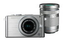 【中古】 OLYMPUS ミラーレス一眼 PEN Lite E-PL3 ダブルズームキット シルバー E-PL3 DZKIT SLV(2)