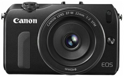 【中古】 Canon ミラーレス一眼カメラ EOS M レンズキット EF-M22mm F2 STM付属 ブラック EOSMBK-22STMLK
