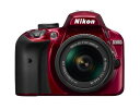 【中古】 Nikon デジタル一眼レフカメラ D3400 AF-P 18-55 VR レンズキット レッド D3400LKRD(2)