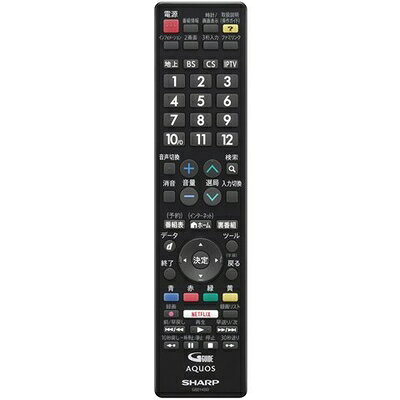 【中古】 シャープ テレビ用リモコン106380507(シャープパーツコード：RRMCGB214WJSD)