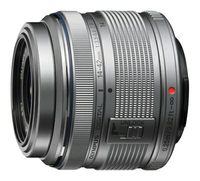【中古】 OLYMPUS 標準ズームレンズ M.ZUIKO DIGITAL 14-42mm F3.5-5.6 II R シルバー