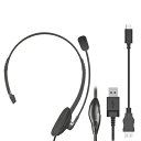 【中古】 エレコム(ELECOM) ヘッドセット USB接続 オーバーヘッド型 マイクアーム付き USB Type-C変換ケーブル付属 左耳用 ブラック HS-...