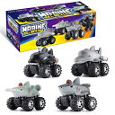【中古】 プルバック 恐竜 車 おもちゃ モンスタートラック 乗り物プレイセット (4個海洋動物車)