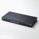 【中古】 エレコム スイッチングハブ 16ポート ギガビット PoE機能搭載 レイヤー2 耐熱50度 ループ防止機能 EHB-SG2B16F-PL
