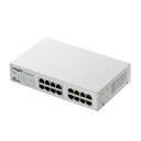 【中古】 エレコム スイッチングハブ ギガビット 16ポート マグネット付き 電源内蔵 金属筺体 EHC-G16MN-HJW
