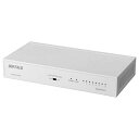 【中古】 BUFFALO Giga対応 金属筐体 電源内蔵 8ポート LSW6-GT-8NS/WH ホワイト スイッチングハブ マグネット 壁掛け設置対応