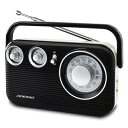 【中古】 ADESSO(アデッソ) ラジオ AM FM レトロ デザイン ブラック RA-601BK