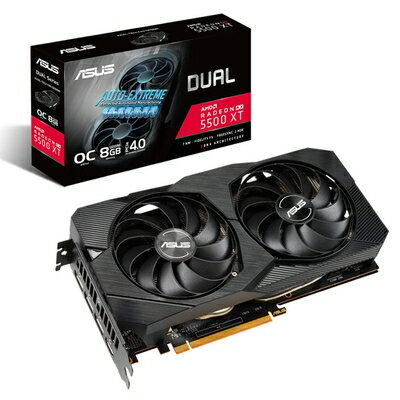 【中古】 ASUS AMD RX 5500 XT 搭載 デュアルファンモデル 8G DUAL-RX5500XT-O8G-EVO