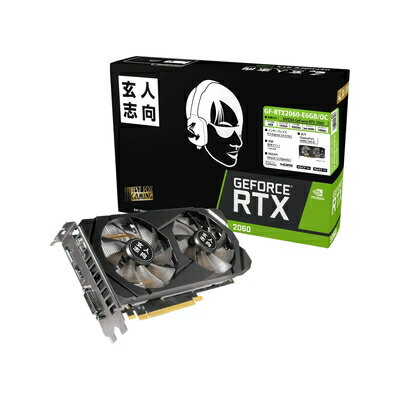 【中古】 玄人志向 NVIDIA GeForce RTX 2060 搭載 グラフィックボード 6GB GF-RTX2060-E6GB/OC
