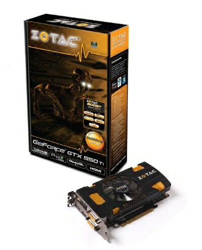 【中古】 ZOTAC GeForce GTX 550 Ti 1GB GDDR5 PCI Express 2.0 デュアル DVI/HDMI/Displayport SLI Readyグラフィックスカード、ZT-50401-10。