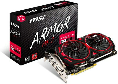 【中古】 MSI Radeon RX 580 ARMOR MK II 8G OC グラフィックスボード VD6544