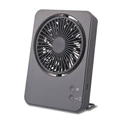 【中古】 【自動首振り】 ドウシシャ 卓上扇風機 スリムコンパクトファン Swing 4電源（AC USB モバイルバッテリー 乾電池）風量3段階 自動首振り 静音 厚さ3.8? グレー co.mado