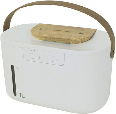 【中古】 山善 USB 加湿器 卓上 超音波式 ツインミスト アロマオイル対応 小型 タンク容量1L 上部給水仕様 充電式 ホワイト MZUB-PWM101(W)