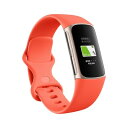 【中古】 【Suica対応】Fitbit Charge 6 トラッカー Coral/Champagne Gold [最大7日間のバッテリーライフ/GPS搭載/ス...