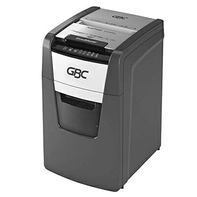 【中古】 GBC シュレッダー 静音 オフィス用 業務用 自動細断A4コピー用紙150枚 連続使用約30分 プラスチックカードも細断可能 ダストボックス容量44L オートフィード時約810枚収容 マイクロクロスカット オートフィード シュレッダ ブラック GSH150AFM-E