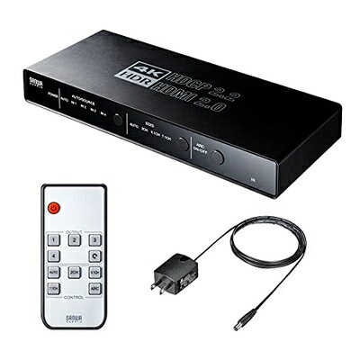 【中古】 サンワダイレクト HDMI 切替器 4K 60Hz 4入力1出力 自動/手動切り替え 光デジタル ARC リモコン付き Switch PS5対応 400-SW033