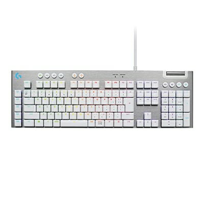 【中古】 Logicool G ゲーミングキーボード G813-TCWH 有線 タクタイル 茶軸 薄型 確かな打鍵感 GLスイッチ 日本語配列 LIGHTSYNC RGB USB パススルー ゲーミング キーボード メカニカルキーボード G813 PC window mac Chrome ホワイト 国内正規品 【 ファイナ...