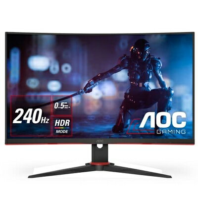 【中古】 AOC ゲーミング モニター ディスプレイ C27G2ZE/11 (27インチ/ワイド/曲面/ 240Hz/0.5ms/VA 1500R/FHD/DP/HDMI2.0 x 2/DP1.2 x1)