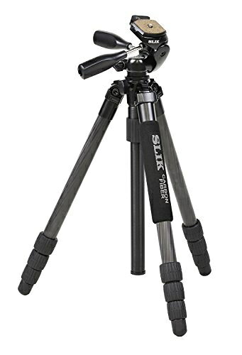 【中古】 SLIK カーボン三脚 ライトカーボン E84 4段 ナットロック式 28mmパイプ径...