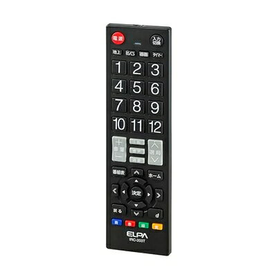 【中古】 エルパ ( ELPA ) テレビリモコン 国内主要メーカー対応 IRC-203T (BK) ブラック / テレビ リモコン 汎用 / オフタイマー
