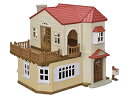 【中古】 シルバニアファミリー お家 【 赤い屋根の大きなお家 -屋根裏はひみつのお部屋- 】 ハー51 STマーク認証 3歳以上 おもちゃ ドールハウス Sy...