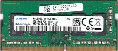 【中古】 SAMSUNG ORIGINAL サムスン純正 PC4-19200 DDR4-2400 4GB (512Mx16) 260pin SO-DIMM ノート用メモリ バルク品