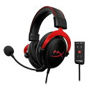 【中古】 HyperX Cloud II ゲーミングヘッドセット 7.1バーチャルサラウンドサウンド対応 USBオーディオコントロールボックス付属 レッド PS...