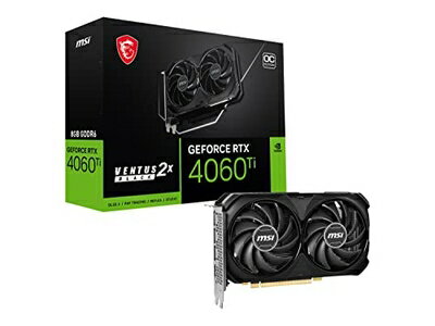 【中古】 MSI GeForce RTX 4060 Ti VENTUS 2X BLACK 8G OC グラフィックスボード VD8517