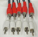 【中古】 RCA ケーブル 赤1m×5本,白 1m×5本 オス-オス