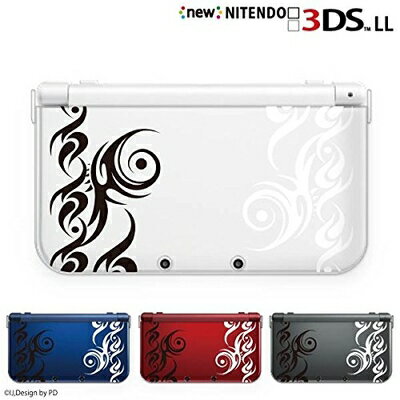 【中古】 new Nintendo 3DS LL 対応 カバー ケース ハード トライバル2 ホワイト ブラック クリア