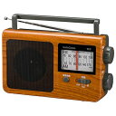【中古】 オーム電機AudioComm ポータブルラジオ 木目調ブラウン AM/FM 低音強調機能 コンセント/乾電池 RAD-T780Z-WK 03-1689...