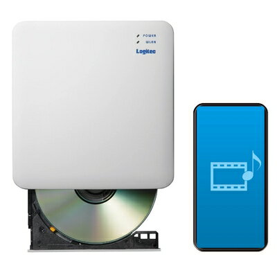 【中古】 ロジテック スマホでCD DVD 再生 Wi-Fiモデル スマホ CD 取り込み ワイヤレス CDレコーダー C..