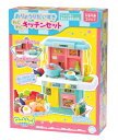 【中古】 石川玩具 Gokko おりょうりだいすき わくわくキッチンセット おままごと W36×H38×D19cm 水色