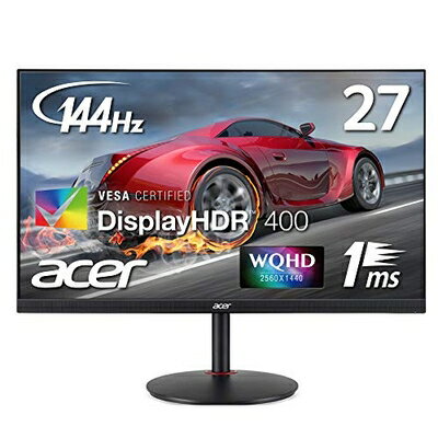 【中古】 Acer ゲーミングモニター XV272UPbmiiprzx 27インチ IPS 非光沢 2560x1440 WQHD 400cd 1ms(VRB) 144Hz