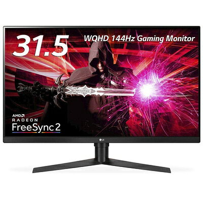 【中古】LG ゲーミングモニター ディスプレイ 32GK850G-B 31.5インチ/WQHD/VA非光沢/144Hz/G-Sync対応/DisplayPort・HDMI/高さ調節、ピボット対応