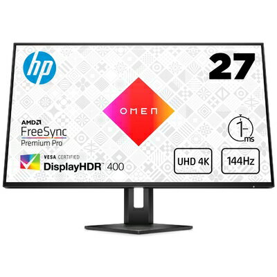 【中古】 HP ゲーミングディスプレイ OMEN 27u 27.0インチ 4K UHD 144Hz 1ms FreeSync IPS非光沢 スピーカー内蔵 VESA認定 (型番：3G6W1AA-AAAA)