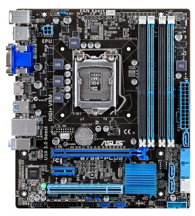 【中古】 ASUS Intel B75 搭載 マザーボード LGA1155対応 B75M-PLUS HDMI / DVI-D / D-Sub15ピン 【 microATX 】