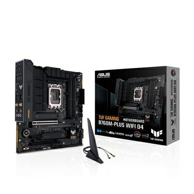 【中古】 ASUS INTEL 第13.12世代 LGA1700 対応 B760M 搭載 マザ―ボード TUF GAMING B760M-PLUS WIFI D4 / 品 Micro ATX