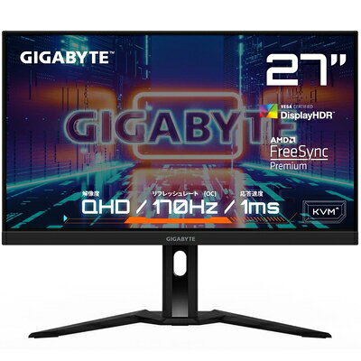 GIGABYTE ゲーミングモニター 27インチ UHD 平面モニター 160Hz 1ms HDR対応 M27U