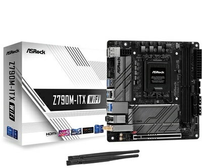 【中古】 ASRock マザーボード Z790M-ITX WiFi Intel 第12世代 ・ 13世代 CPU （ LGA1700 ）対応 Z790チップセット DDR5 Mini-ITX マザーボード 【品】