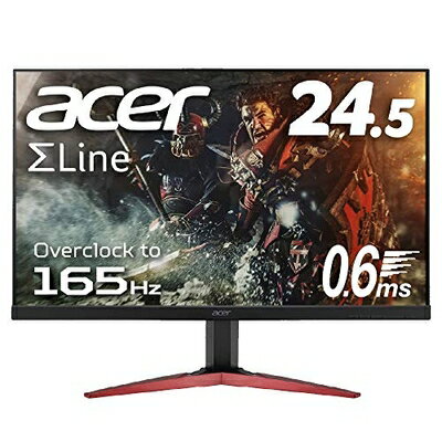 【中古】 Acer ゲーミングモニター SigmaLine 24.5インチ KG251QJbmidpx 0.6ms(GTG) 165Hz TN フルHD FreeSync フレームレス HDMI スピーカー内蔵 ブルーライト軽減