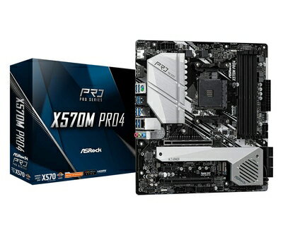 【中古】 ASRock マザーボード X570 M Pro4 AMD Ryzen 5000 シリーズ CPU ( Soket AM4 ) 対応 X570 Micro ATX マザーボード 【品】