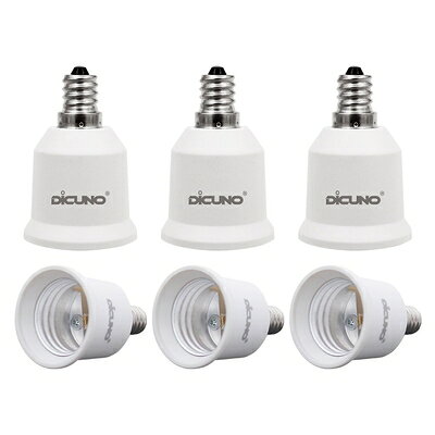 【商品名】DiCUNO E12→E26 口金変換アダプター 電球ソケット 最大仕事率200W 200度耐熱 6個セット（中古品）中古品の特性上、外箱,取り扱い説明書等は基本的には付属いたしません。商品として問題があるものではございません、動作確認済みとなります。商品名に【付属、特典、○○付き、ダウンロードコード】等の記載があっても中古品の場合は基本的にこれらは付属致しません。当店の中古品につきましては商品チェックの上、動作に問題がないものを取り扱っております。ご安心いただきました上でご購入ください。保証等の記載がある場合がございますが、中古品となりますためメーカー保証の対象外となります。あらかじめご承知おきください。【ご注文〜発送完了までの流れ】ご注文は24時間365日受け付けております。当店から商品発送後に発送通知メールが送信されます。発送までの期間といたしましては、ご決済完了後より2〜5営業日程度となります。【ご注意事項】当店はお客様都合によるご注文・ご決済後のキャンセル・返品はお受けしておりません。ご承知おきのうえご注文をお願いいたします。当店は一部商品を他モール等と併売させていただいております。完売の際はご連絡させていただきます。予めご承知おきのほどお願いいたします。掲載されております画像はイメージとなります。実際の商品とは色味・付属品等が異なる場合がございますため、予めご承知おきください。